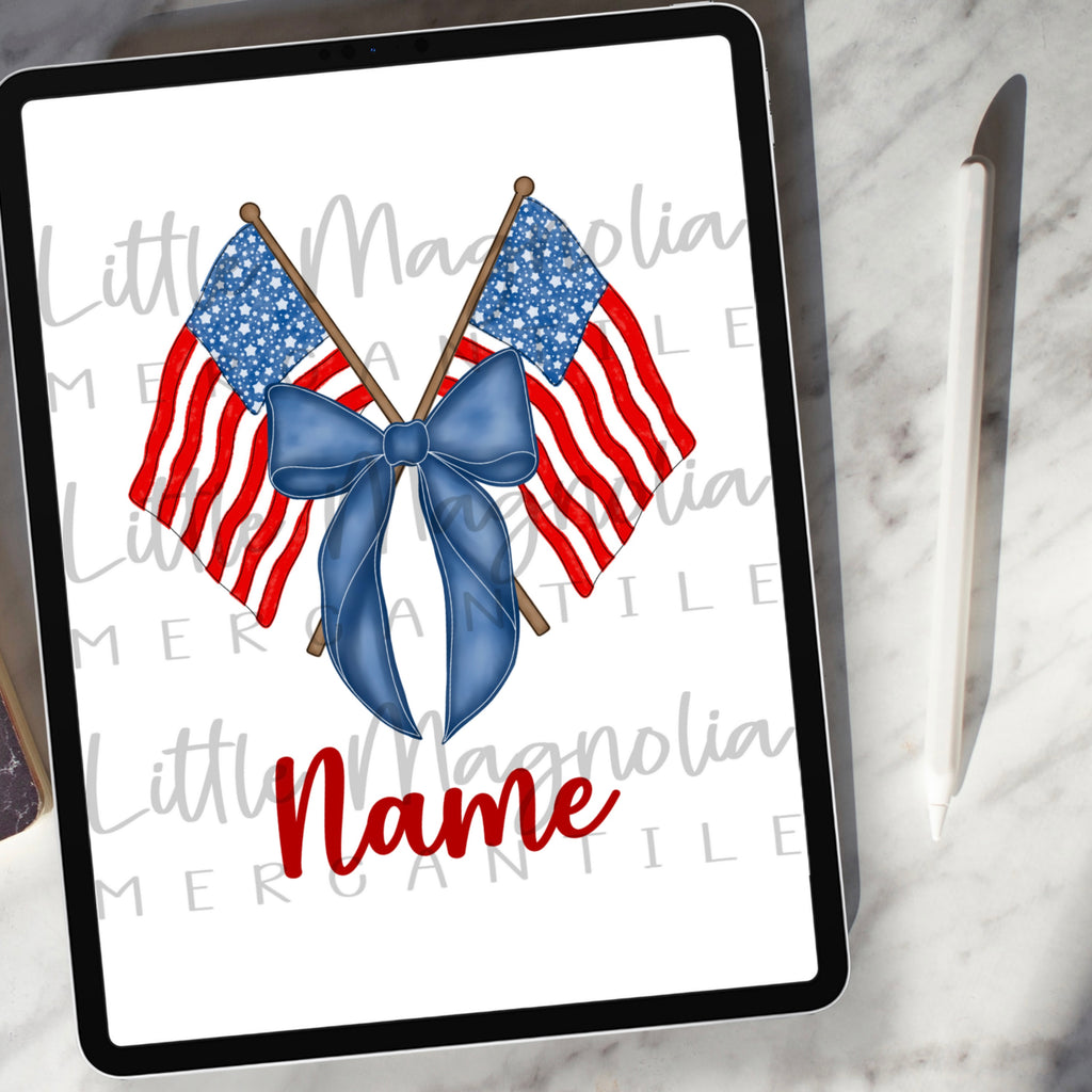 American Flags with Bow