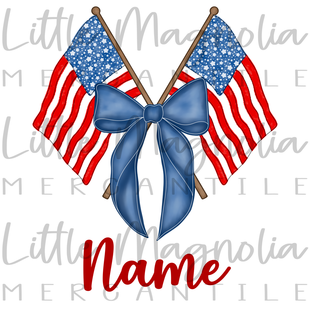 American Flags with Bow
